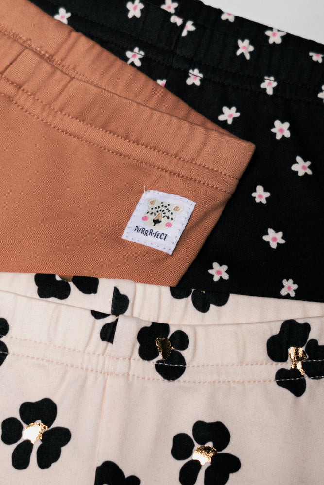 3 Pack Leggings Natural And Black (1)