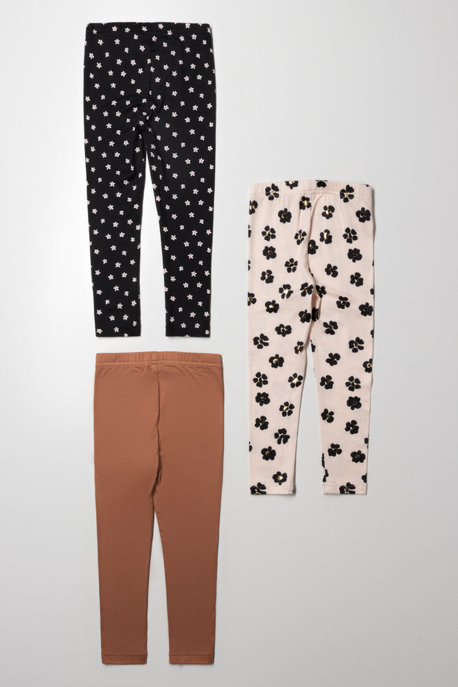 3 Pack Leggings Natural And Black (2)