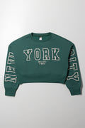 Crop Crew Neck Tracktop Green
