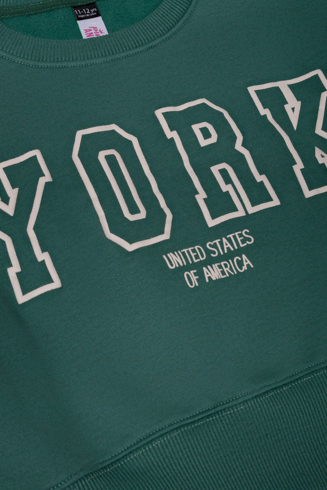 Crop Crew Neck Tracktop Green (1)
