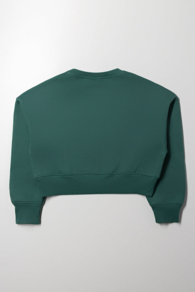 Crop Crew Neck Tracktop Green (2)