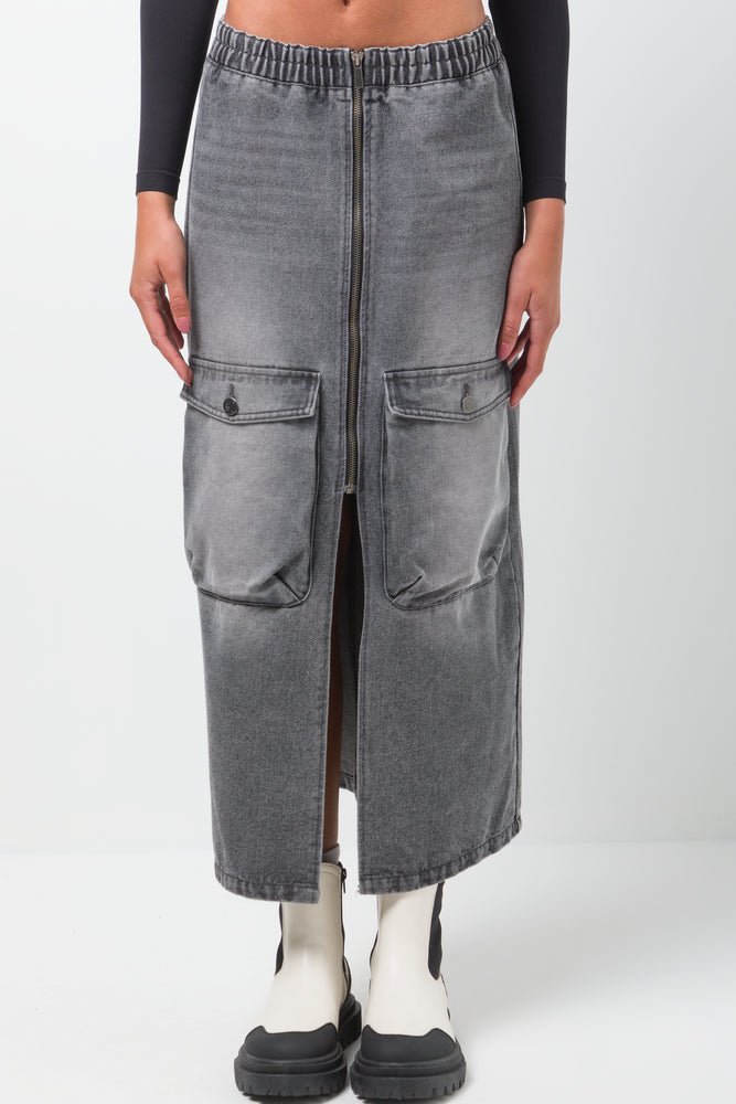 Denim Skirt Grey (1)