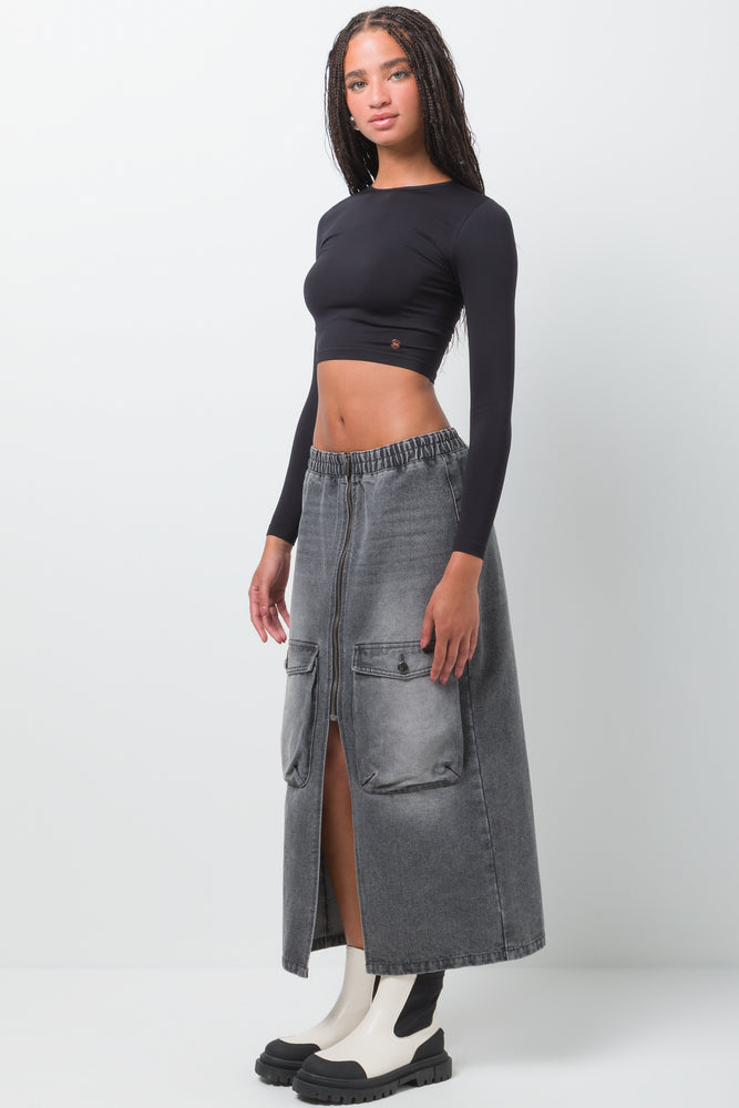 Denim Skirt Grey (2)