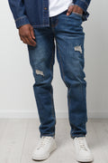 Ripped Skinny Denim Jeans Dark Blue (1)