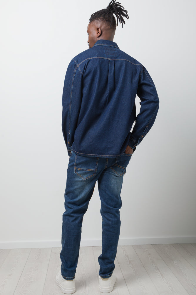 Ripped Skinny Denim Jeans Dark Blue (3)
