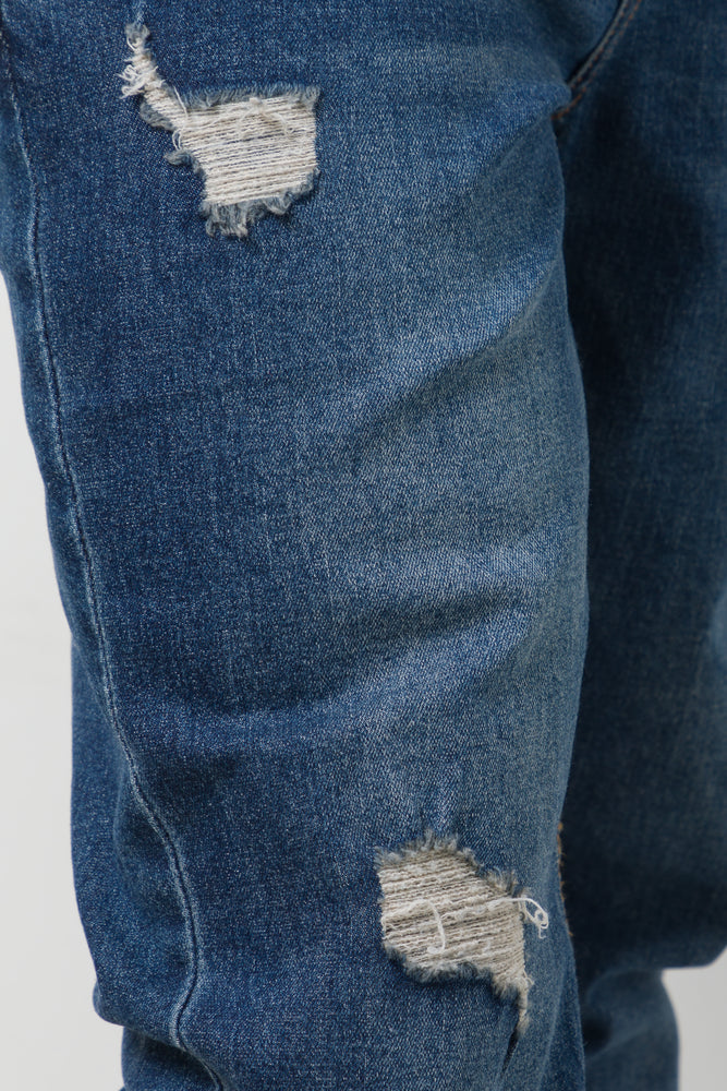 Ripped Skinny Denim Jeans Dark Blue (4)