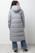 Long Hooded Puffer Jacket Grey (2)