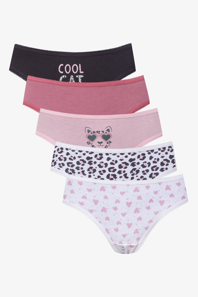5 Pack Cool Cat Bikini Panties Multi