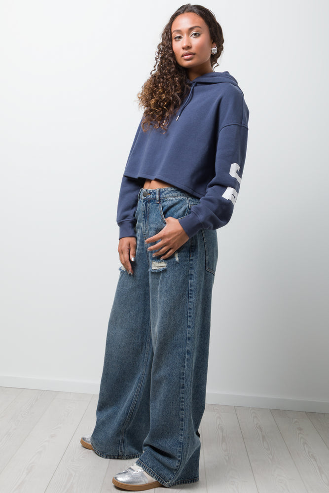 Cropped Hoodie Blue (1)