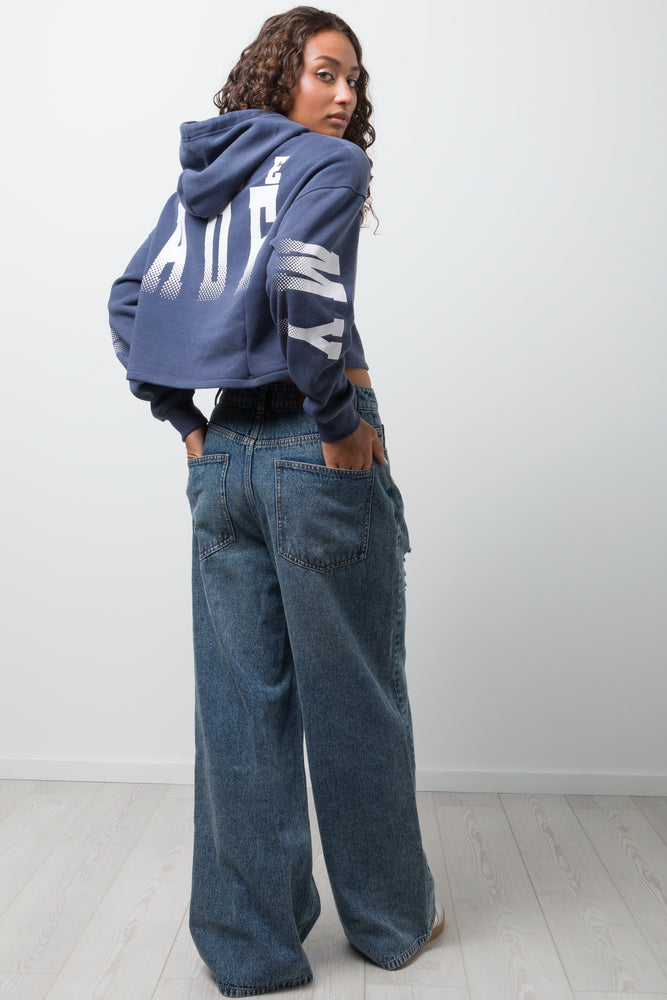 Cropped Hoodie Blue (2)
