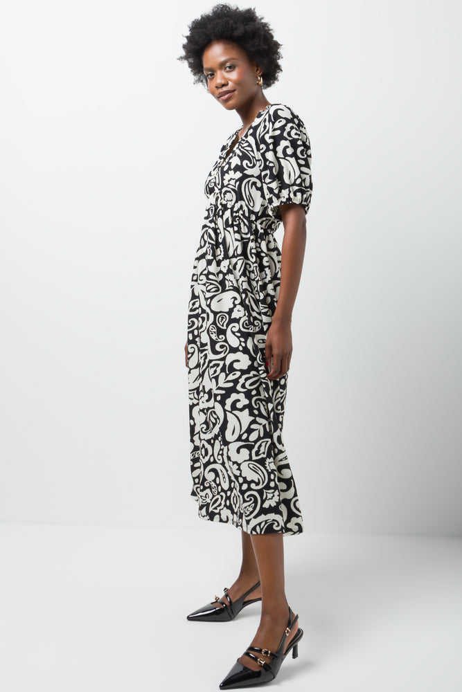 Puff Sleeve Dress Black