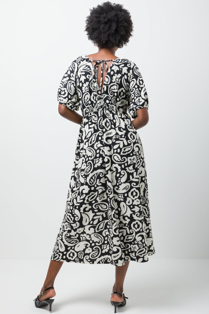 Puff Sleeve Dress Black (2)