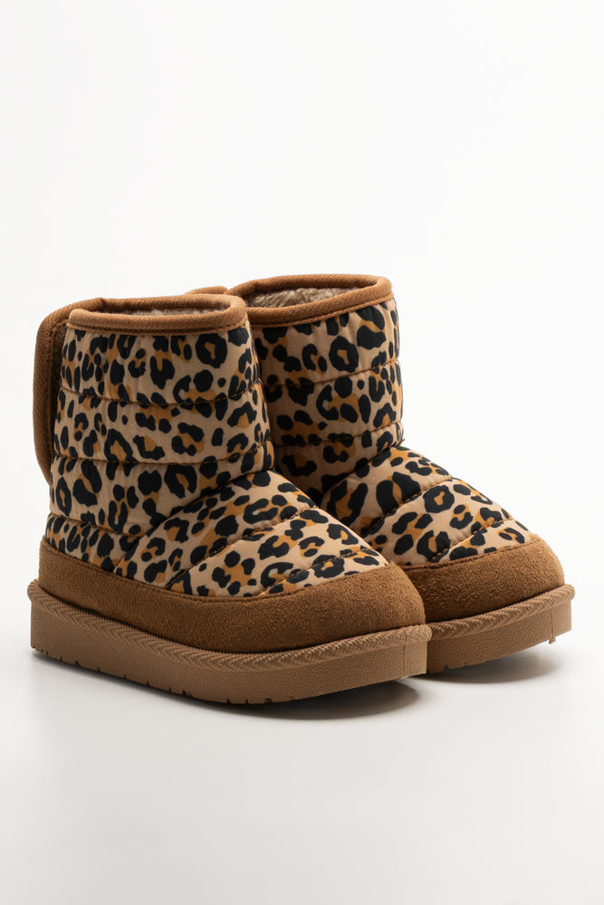 Leopard Print Comfort Boots Natural