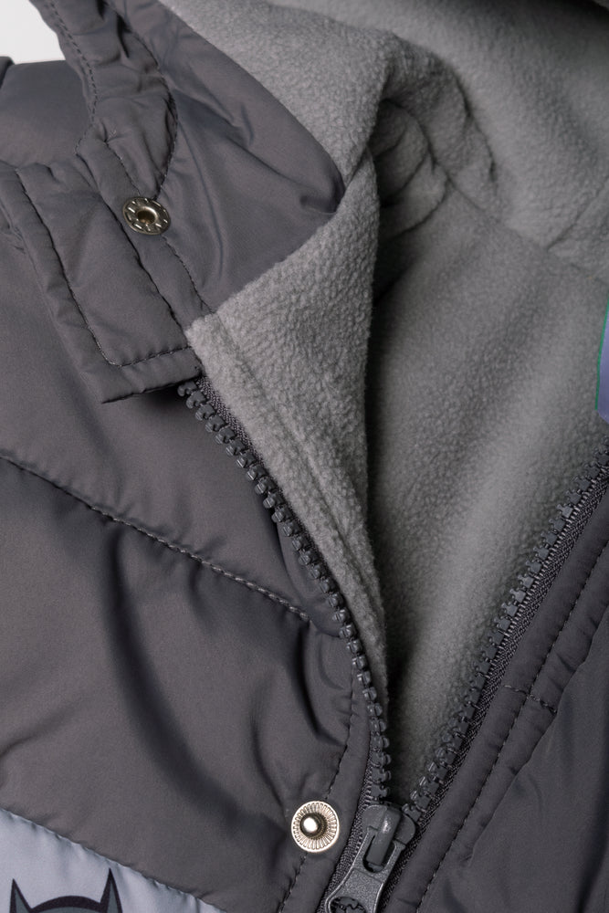 Batman Puffer Parka Jacket Grey