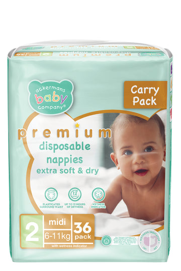 ABC Premium Midi Nappies 36'S