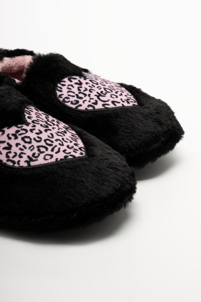 Animal Heart Slippers Black (2)