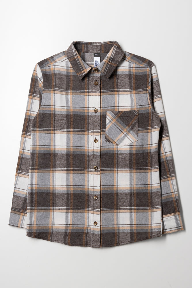Check Flannel Shirt Dark Grey
