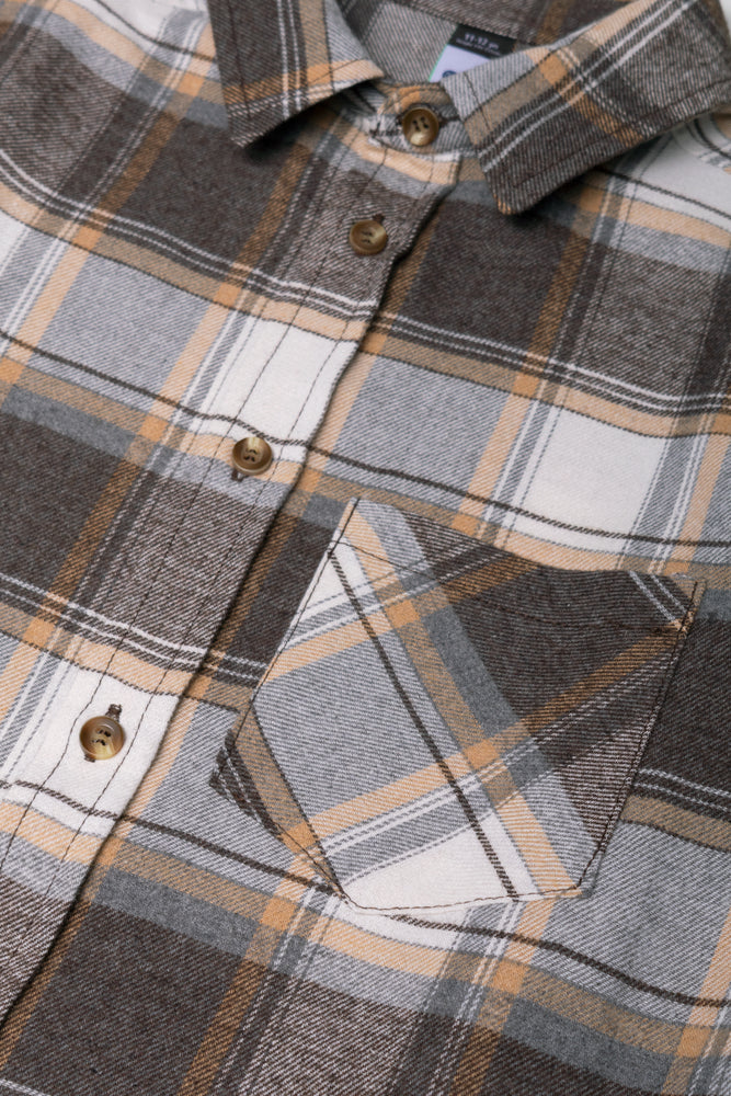 Check Flannel Shirt Dark Grey
