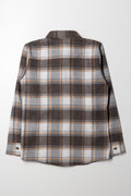 Check Flannel Shirt Dark Grey (2)