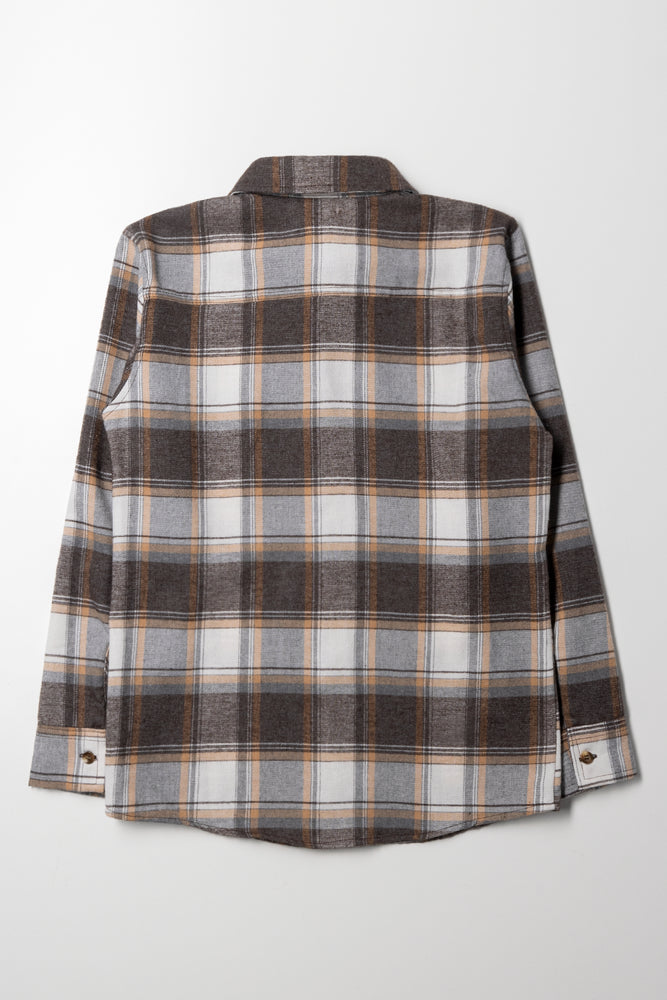 Check Flannel Shirt Dark Grey (2)