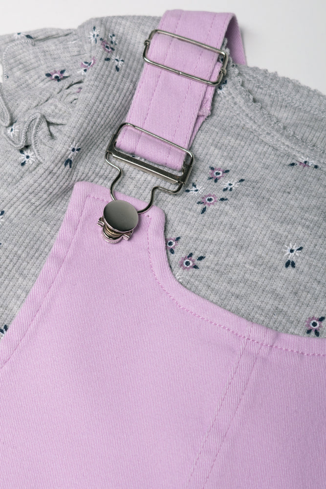 Pinafore And T-Shirt Set Lilac
