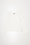 Crew Neck Long Sleeve T-Shirt White