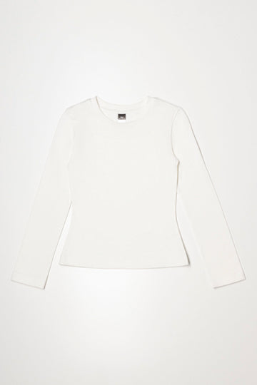Crew Neck Long Sleeve T-Shirt White