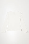 Crew Neck Long Sleeve T-Shirt White (2)