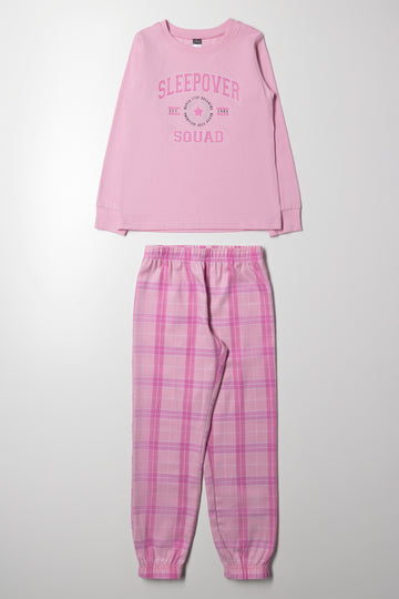 Flannel Pyjama Set Pink