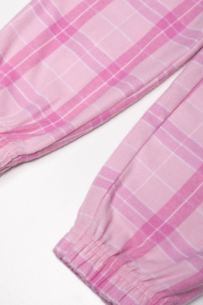 Flannel Pyjama Set Pink (2)