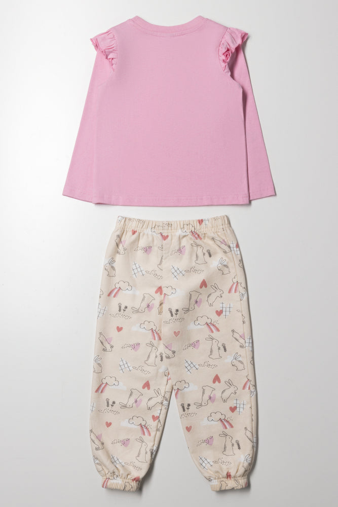 Bunny Pyjamas Set Pink (3)