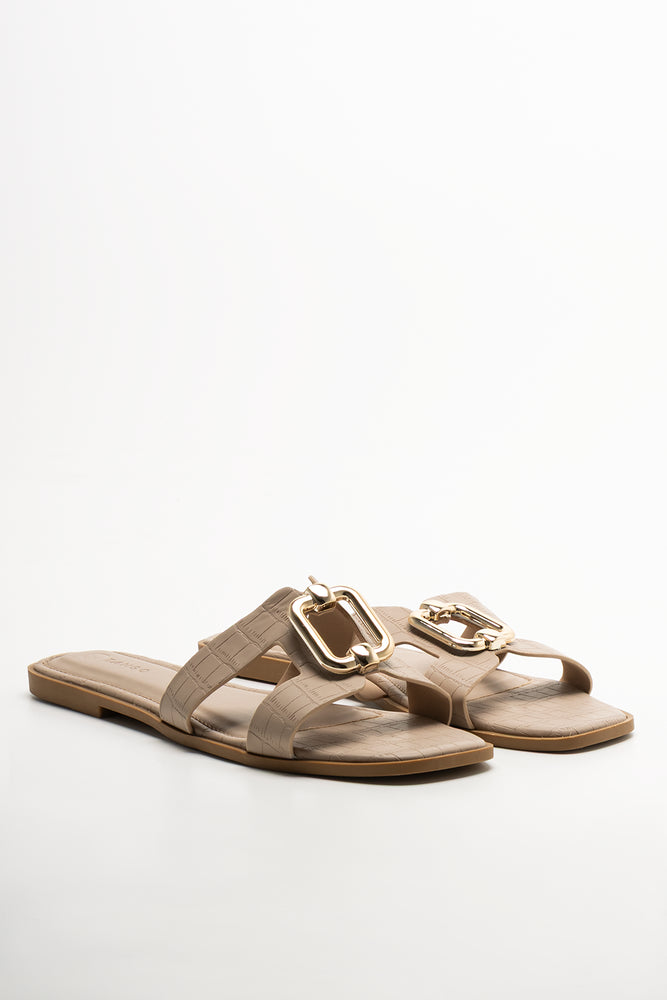 Cut Out Mule Sandals Natural