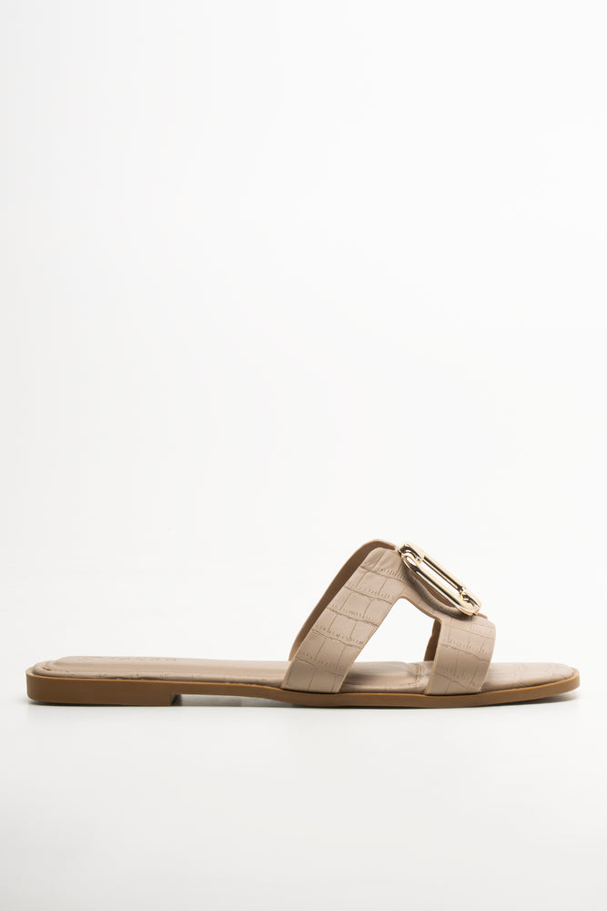 Cut Out Mule Sandals Natural