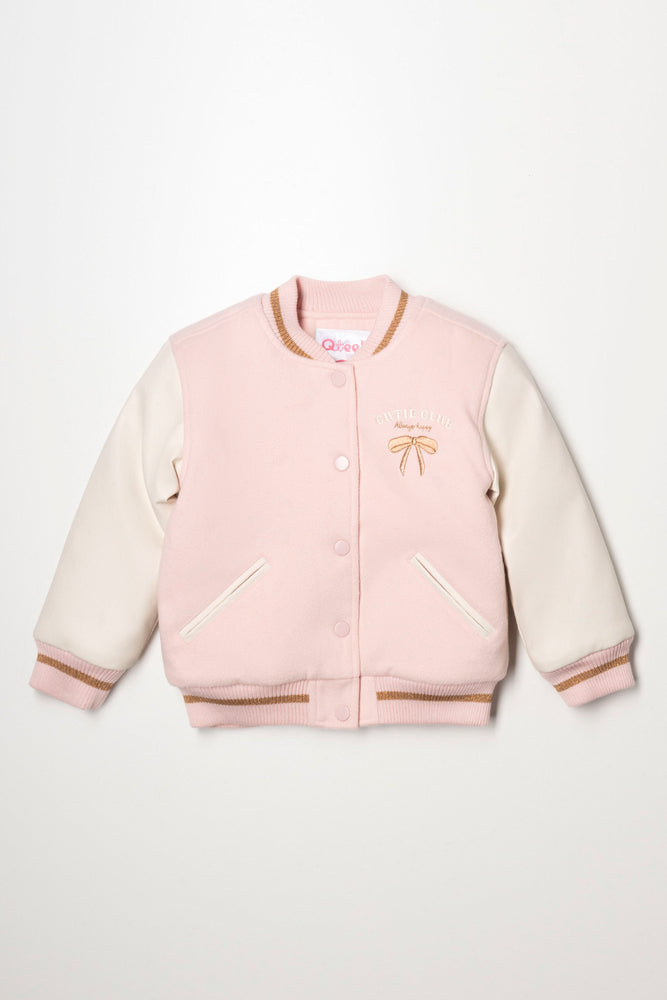 Baseball Jacket Pink & Cream