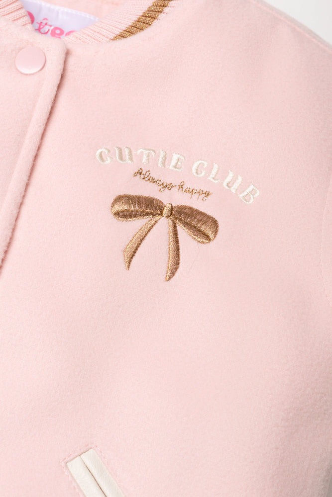 Baseball Jacket Pink & Cream (1)