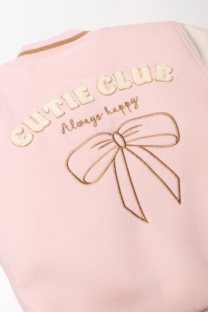 Baseball Jacket Pink & Cream (2)