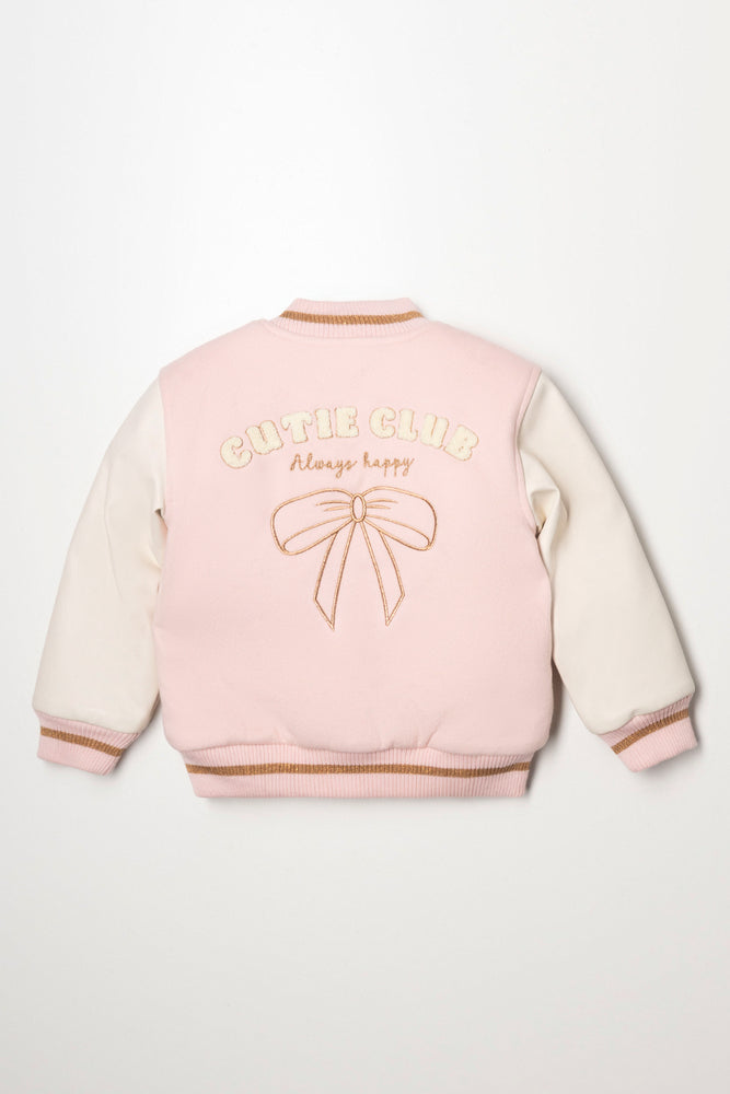 Baseball Jacket Pink & Cream (3)