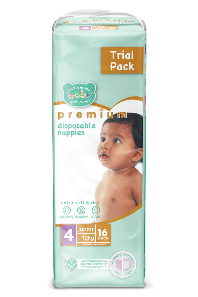 ABC Premium Junior Nappies 16'S