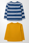 2 Pack Long Sleeve T-Shirts Blue And Yellow (2)