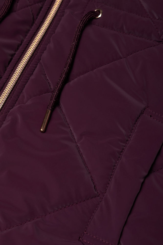 Hooded Puffer Jacket Burgundy