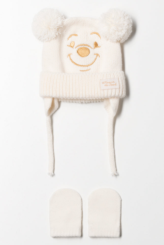 Winnie The Pooh Beanie Set Natural