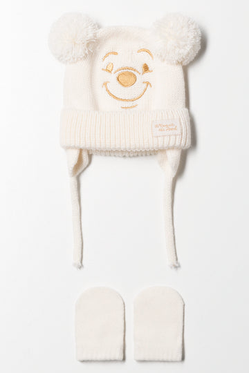 Winnie The Pooh Beanie Set Natural