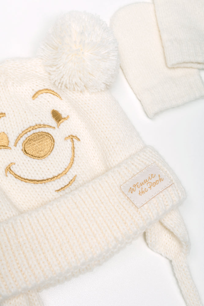 Winnie The Pooh Beanie Set Natural