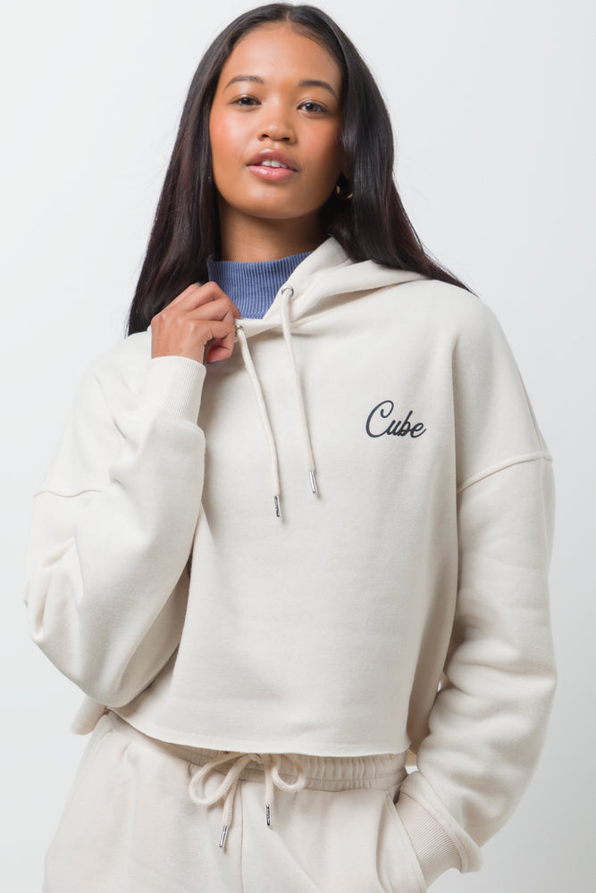 Cropped Hoodie Cream
