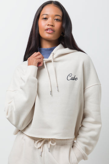 Cropped Hoodie Cream