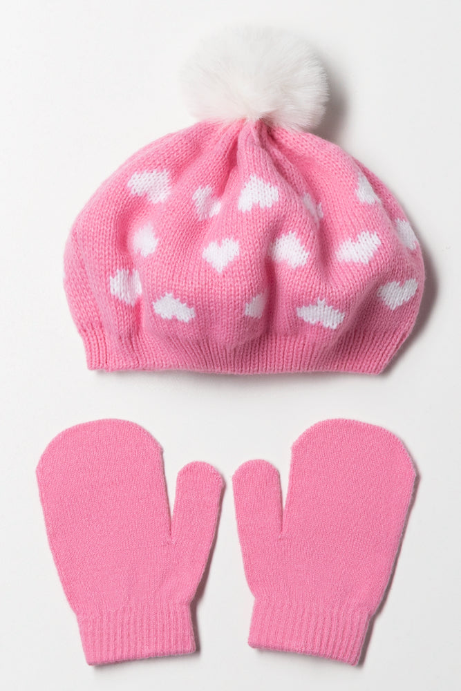 Beret Hat Set Pink