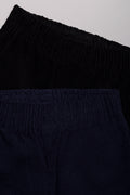 2 Pack Corduroy Cuffed Pants Black And Navy (1)