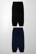 2 Pack Corduroy Cuffed Pants Black And Navy (2)