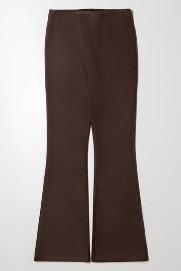 Suede Flare Leggings Brown