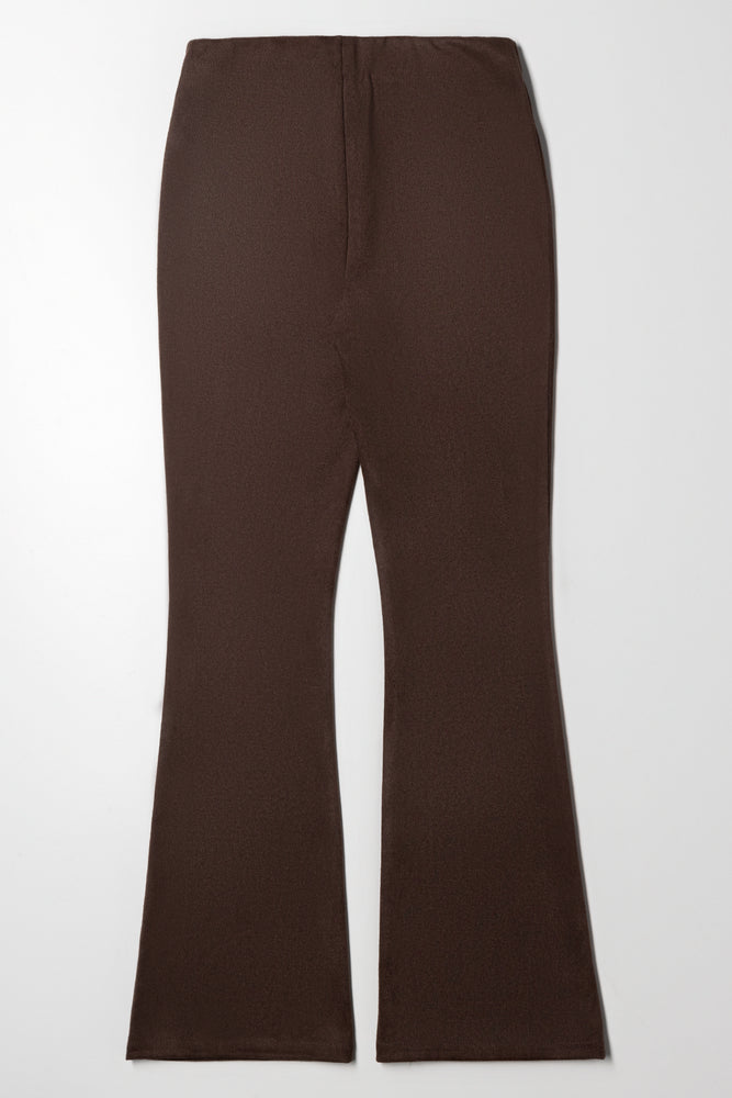 Suede Flare Leggings Brown (2)